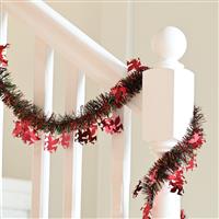 Christmas Tree Decoration - Extra Long Welsh Dragon Red and Green Tinsel - 10m