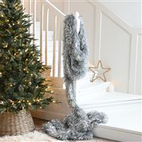 Christmas Tree Decoration - Extra Long Silver Downswept Tinsel - 10m