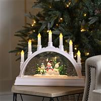 Christmas Decoration - Snowman Family Water Spinner Candle Bridge