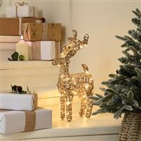Christmas Decoration - Led Champagne Gold Reindeer - 37cm
