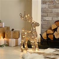 Christmas Decoration - Led Champagne Gold Reindeer - 55cm
