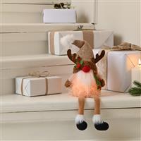 Christmas Decoration - Led Light Dangly Leg Reindeer Gonk
