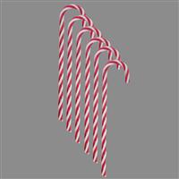Christmas Tree Decorations - Candy Canes - Pack of SIX