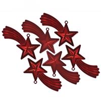 Christmas Tree Decoration - Assorted Red Shooting Star - Pack of 3