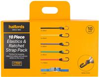 Halfords 10 Piece Elastics And Ratchet Strap Pack