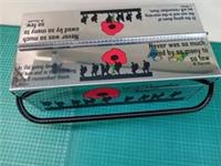 'Lest we Forget' for the fallen stainless cantile toolbox gr8 gift with free p&p