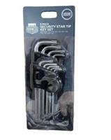 Halfords Advanced 9pc Torx Security Star Tip Key Set T10 T20 T25 T27 T30 T40 T50