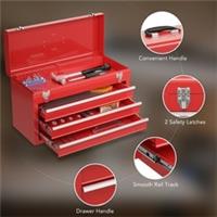 Heavy Duty Tool Chest 3 Drawer Red TOOL BOX TOOL KIT Ball Bearing Slides