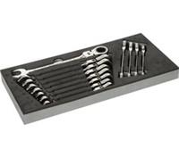Halfords Advanced 12 Piece Flexhead Ratchet Spanner Set Modular Tray