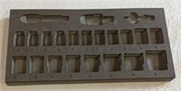 New Empty Halfords Advanced, 22 Piece 1/2" Drive Impact Socket Set Foam Tray