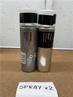 RENAULT BLACK SPRAY PAINT 300ML HALFORDS CANS x2