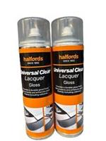 UNIVERSAL CLEAR LACQUER GLOSS 500ML HALFORDS CANS X2