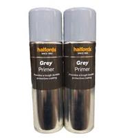 GREY PRIMER AEROSOL SPRAY 300ML HALFORDS CANS X2
