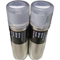 VOLKSWAGEN WHITE SILVER METALLIC PAINT 300ML HALFORDS X2