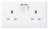 BG 822DP-01 White Double Switched Socket, 13A Moulded - Pack of 5