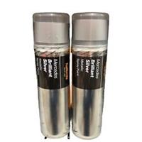 MERCEDES BRILLIANT SILVER METALLIC SPRAY PAINT 300ML CANS HALFORDS X2