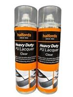 HEAVY DUTY PU LACQUER CLEAR GLOSS 500ML HALFORDS CANS X2