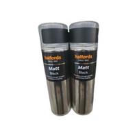 MATT BLACK SPRAY PAINT 500ML CANS HALFORDS x2