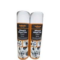 WHEEL & WHEEL TRIM SPRAY PAINT WHITE 500ML CANS HALFORDS x2