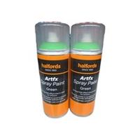 2x ARTFX SPRAY PAINT GREEN 400ML CANS HALFORDS