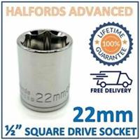 Halfords Advanced 22mm 1/2" Square Drive 6 Point Socket -New- Lifetime Guarantee