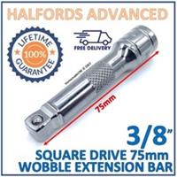 Halfords Advanced 3/8in Square Drive Wobble Extension Bar 75mm / 3" New Free P&P