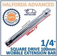 Halfords Advanced 1/4" Square Drive Wobble Extension Bar 100mm - New - Free P&P