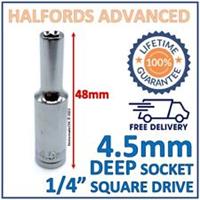 Halfords Advanced 4.5mm 1/4" Square Drive 6 Point Deep Socket Lifetime Guarantee