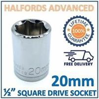 Halfords Advanced 20mm 1/2" Square Drive 6 Point Socket -New- Lifetime Guarantee