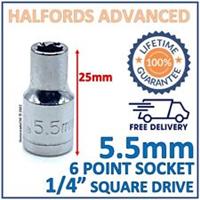 Halfords Advanced 5.5mm 1/4" Square Drive 6 Point Socket - Lifetime Guarantee