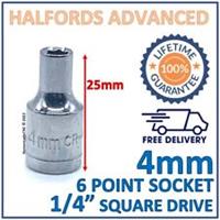Halfords Advanced 4mm 1/4" Square Drive 6 Point Socket -New - Lifetime Guarantee