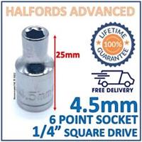 Halfords Advanced 4.5mm 1/4" Square Drive 6 Point Socket -New-Lifetime Guarantee
