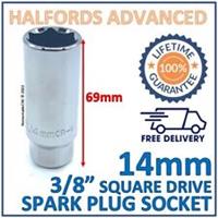Halfords Advanced 3/8" Square Drive 14mm Spark Plug Socket (21mm) New - Free P&P