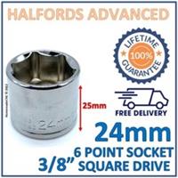 Halfords Advanced 24mm 3/8" Square Drive 6 Point Socket -New- Lifetime Guarantee