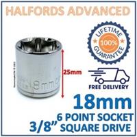 Halfords Advanced 18mm 3/8" Square Drive 6 Point Socket -New- Lifetime Guarantee