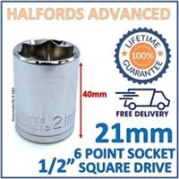 Halfords Advanced 21mm 1/2" Square Drive 6 Point Socket -New- Lifetime Guarantee