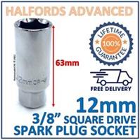 Halfords Advanced 3/8" Square Drive 12mm Spark Plug Socket (18mm) New - Free P&P