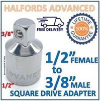 Halfords Advanced 1/2" Female to 3/8" Male Square Drive Adapter - New - Free P&P