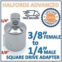 Halfords Advanced 3/8" Female to 1/4" Male Square Drive Adapter - New - Free P&P