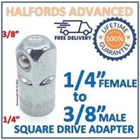 Halfords Advanced 1/4" Female to 3/8" Male Square Drive Adapter - New - Free P&P