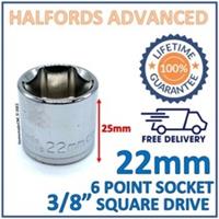 Halfords Advanced 22mm 3/8" Square Drive 6 Point Socket -New- Lifetime Guarantee