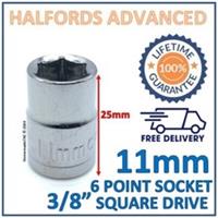 Halfords Advanced 11mm 3/8" Square Drive 6 Point Socket -New- Lifetime Guarantee