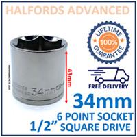 Halfords Advanced 34mm 1/2" Square Drive 6 Point Socket -New- Lifetime Guarantee