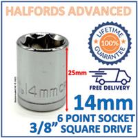 Halfords Advanced 14mm 3/8" Square Drive 6 Point Socket -New- Lifetime Guarantee
