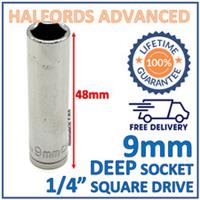 Halfords Advanced 9mm 1/4" Square Drive 6 Point Deep Socket -Lifetime Guarantee