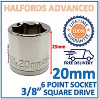 Halfords Advanced 20mm 3/8" Square Drive 6 Point Socket -New- Lifetime Guarantee