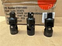 3 x Halfords Advanced 3/8 Black Edition Universal Joint 3/8 Swivel Socket Drive