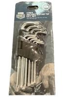 Halfords Advanced 9pc Torx Security Star Tip Key Set T10 T20 T25 T27 T30 T40 T50