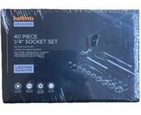 Halfords Advanced 1/4" Socket Set 40 Piece 100 Tooth Ratchet 3.5-14mm Sockets