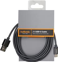 Halfords Type C Cable 2M - Charcoal